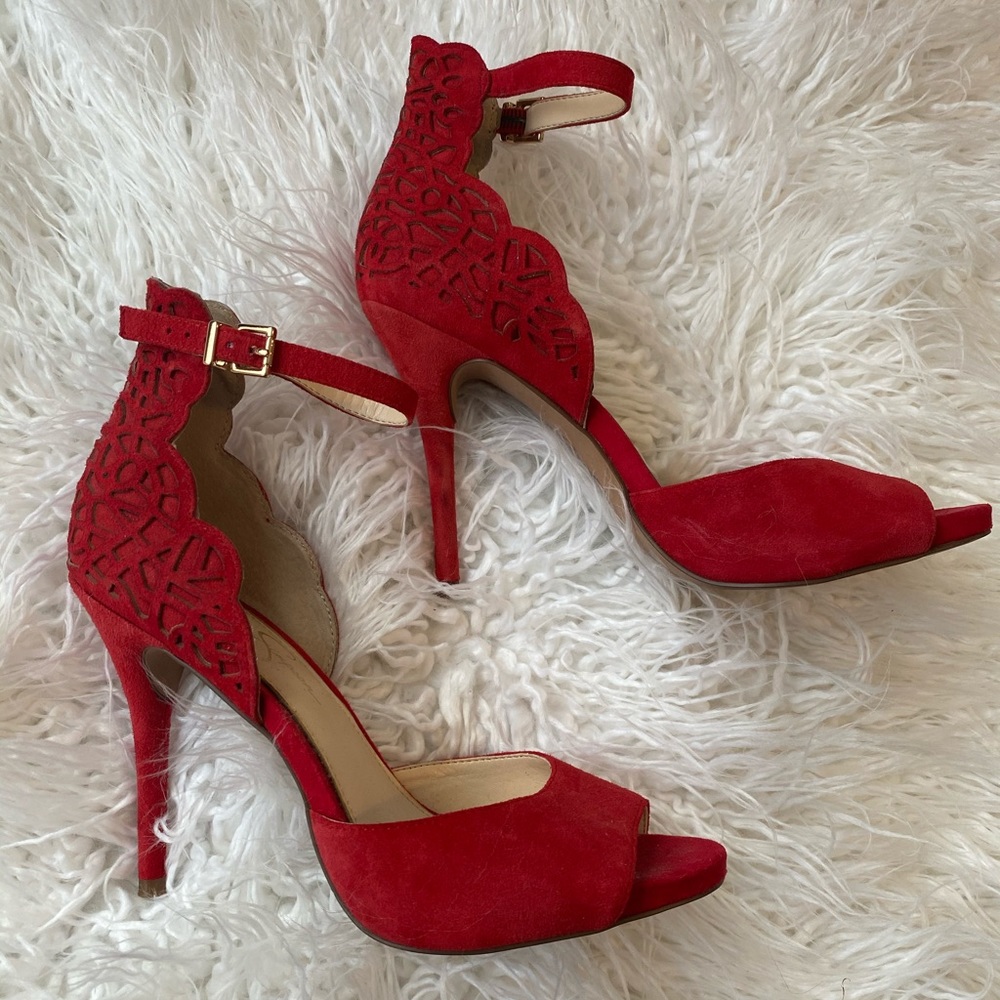 Jessica Simpson Ankle Strap Peep Toe Heels